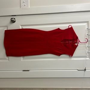 Red fitted dress